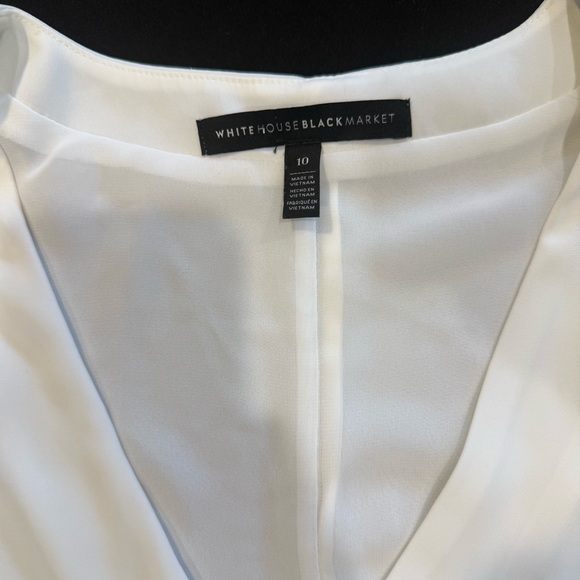 White House Black Market V-Neck White Blouse - Picture 2 of 3